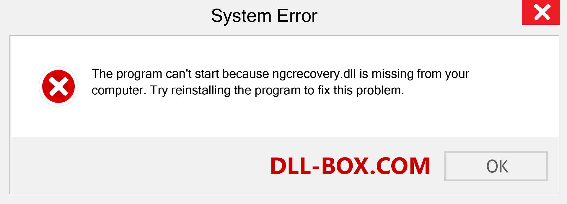  ngcrecovery.dll file is missing?. Download for Windows 7, 8, 10 - Fix  ngcrecovery dll Missing Error on Windows, photos, images